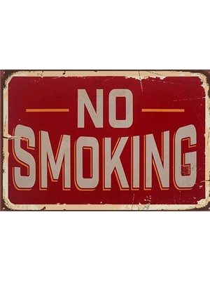 No Smoking - Retro Ahşap Poster