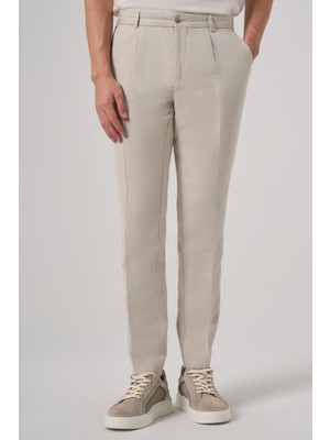 Morven  Erkek Taş Trend Slim Fit Lastikli Pantolon