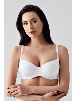 Cotonhause Büyük Beden Kadın Beyaz Desteksiz Balenli Sütyen – Boş Kap Rahat Günlük Model C0T1N1783