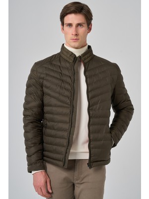 Morven  Erkek Haki Polyester Kısa Kapitone Mont