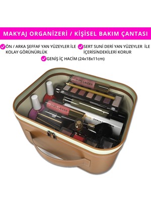 palwin Makyaj Çantası – Kişisel Bakım Kozmetik Seyahat Düzenleyici, Aksesuar Takı Organizer