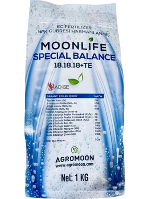 Moonlife Specıal Balance Npk Sıvı Gübre 18-18-18+Te