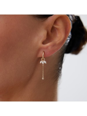 Rayna Tektaş Sallantılı Lotus Küpe