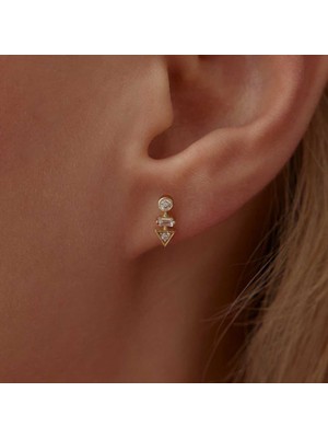 Rayna Geometrik Vidalı Küpe