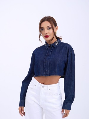 Eccey Butik 6603 Kot Bluz-Mavi