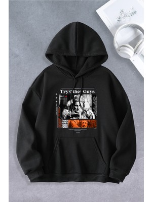 Nevermind Try Othet Guys Baskılı Oversize Unisex Kapüşonlu Sweatshirt