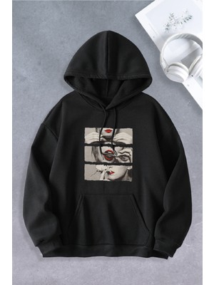 Nevermind Nevermind Unisex Kadın Erkek Sigara Dudak Modeli Oversize Sweatshirt