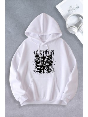 Ciel Lune NEVERMIND Unisex Kadın Erkek Telepathy Baskılı Oversize Sweatshirt