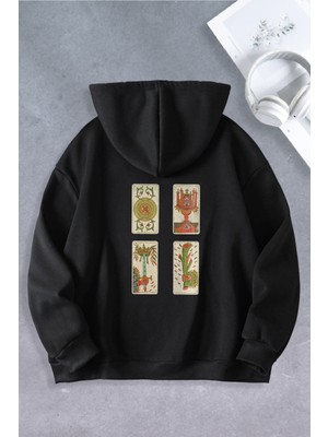 Nevermind Minor Tarot Modeli Oversize Unisex Kapüşonlu Sweatshirt
