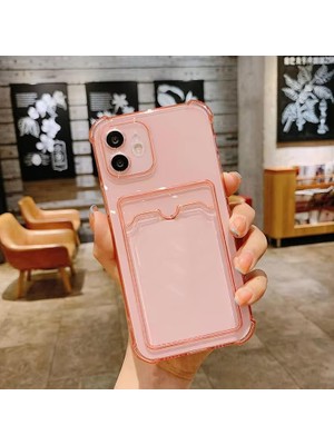 Storemax Ggm Aksesuar 12 ile Uyumlu Şeffaf Yapıya Sahip Arka Ksımında Kartlık Bölmeli Kolay Kullanım Sağlayan Telefon Kılıfı (Pembe)