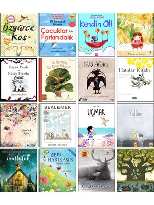 Altın Kitaplar / Özgürce Koş + Çocuklar Için Farkındalık + Kendin Ol! + Zamanla + Büyük Panda ve Küçük Ejderha + Ne Görürsün Bir Ağaca Bakınca? + Kuş Ağacı + Hatalar Kitabı + Beklemek / 16’lı Set P4C