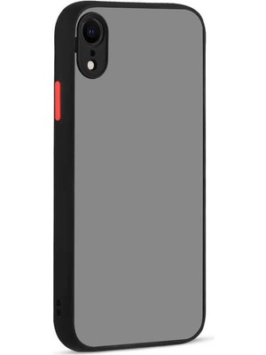 Storemax Ggm Aksesuar Xr ile Uyumlu Arka Kısmı Mat Şeffaf Yapıya Sahip Kenarları Silikon Tpu Malzemeden Üretilmiş Renkli Tuşlara Sahip Kamera Korumalı Transparan Kılıf (Siyah)