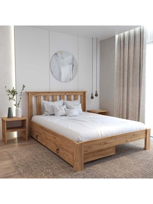 Renazzo Shark New Atlantik 2 Çekmeceli Mdf Karyola | Kolay Kurulum