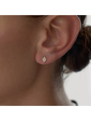 Taşlı Geometrik Küpe