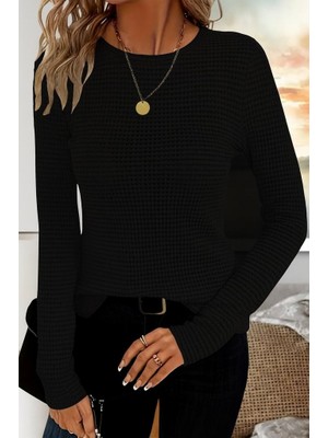 Buğrahayalin Kadın Uzun Kollu Bisiklet Yaka Triko Kazak