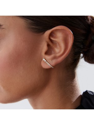 J Taşlı Vidalı Küpe