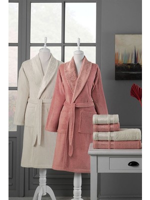 Özdilek Dory Aile Bornoz Seti Kremit-Bej