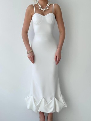 Buğrahayalin Dominic Eteği Büzgülü Midi Boy Elbise