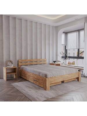 Renazzo 4 Çekmeceli Atlantik Letto Mdf Karyola | Tek ve Çift Kişilik Yatak Uyumlu, Kolay Kurulum