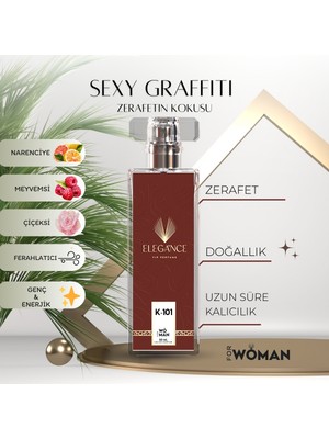 silver elegance vip perfume Sexy Graffiti 50 ml – Enerjik Meyvemsi Dokunuşlarla Genç Kadın Parfümü (K-101) - Efsane Kalite -