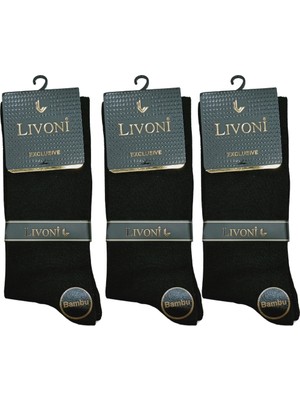 Moda Şahsenem Livoni Dikişsiz Bambu Erkek  Soket Çorap 3 Adet