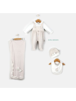 Babydola Mini Nokta Desenli 4’lü Tavşan Detaylı Yenidoğan Bebek Seti