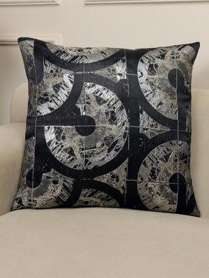 Storemax Siyah Renkli Desenli Kare Kırlent Kılıfı 50 x 50