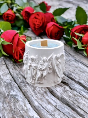 Dekoratif %100 Doğal Soya Melek Figürlü - Dekoratif Aromatik Mum