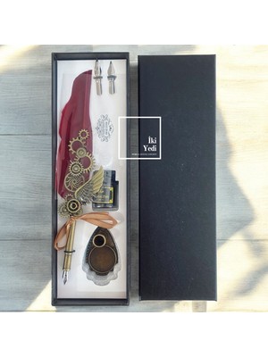 İki Yedi Konsept Monique Antik Divit Hokka Seti – Kaligrafi Yazı Takımı, Ofis Masa Üstü Aksesuar, Iş Hediyesi