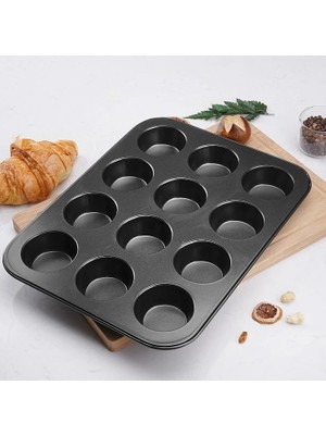 Storemax Toptan Muffin ve Cup Cake Fırın Tepsisi,muffin Için 12 Bölmeli Fırın Kabı