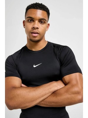 Nike Pro Dri-Fit Slim Top-Short Sleeve Siyah Erkek Dar Kesim Spor Tişört
