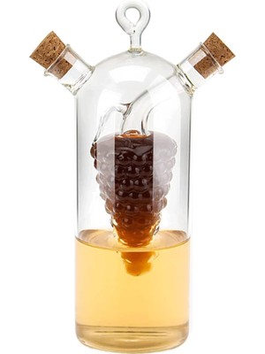 Storemax 2'si 1 Arada Zeytinyağı Sirke Sebili, Şeffaf Cam Sirke ve Yağ Şişeleri, Çift Dökme Ağzı Yağ Dağıtıcı Şişe Mutfak Pişirme Kabı Için