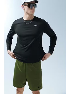Nike Runnig Dri-Fit Tee Reset Erkek Siyah Uzun Kollu Spor Tişört