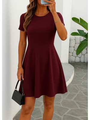 Eccey Butik Kadın Kısa Kollu Kiloş Ithal Krep Elbise