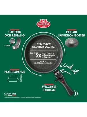 Storemax Torre Kızartma Tavası, 20 Cm, Seramik Kaplama, Indüksiyonlu Ocaklara Uygun, Çıkarılabilir Sap, Alüminyum