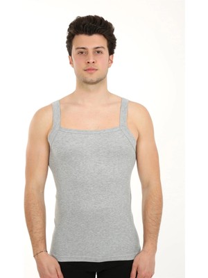 Moda Şahsenem Moda Erkek Kalın Askılı Likralı Atlet Gri