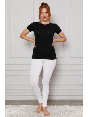 Moda Şahsenem Moda Penye Likralı Tayt Beyaz