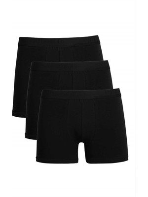 Moda Şahsenem Moda Erkek Penye 3'lü Boxer Siyah