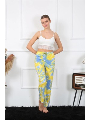 Moda Şahsenem Moda Kadın Pamuklu Alt Pijama Sarı