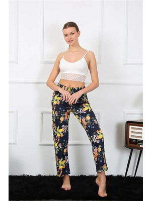 Moda Şahsenem Moda Kadın Pamuklu Alt Pijama Lacivert