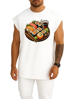 Bahriyeli Collection Oversize Sushi Göğüs Baskılı Atlet