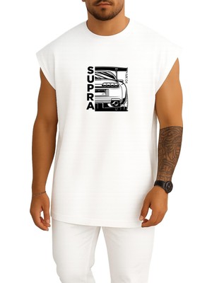 Bahriyeli Collection Oversize Toyota Supra Mk4 Göğüs Baskılı Atlet