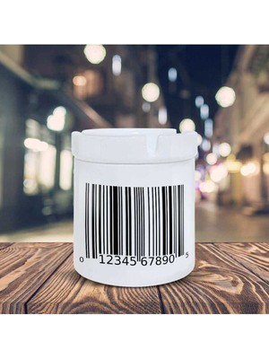 Barkod Tasarım Baskılı Küllük Seramik Kül TABLASI-2084