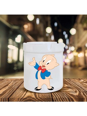 Porky Çizgifilm Karakter Baskılı Seramik Kokusuz Küllük Hediyelik Ne Hediye Alınır