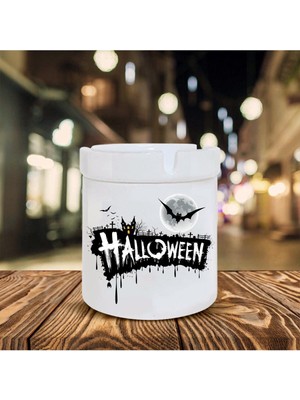 Halloween Baskılı Seramik Küllük