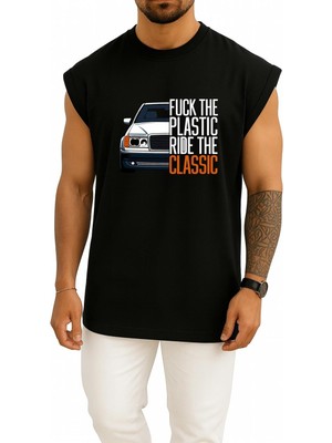 Bahriyeli Collection Oversize Plastik Araba Kullanma Klasik Araba Kullan Göğüs Baskılı Atlet