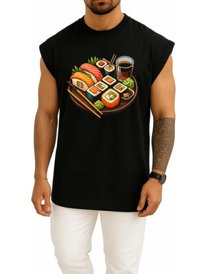 Bahriyeli Collection Oversize Sushi Göğüs Baskılı Atlet