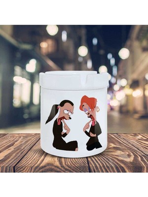 Çılgın Kızlar Küllük Illüstrasyon Baskılı Kül Tablası K-24