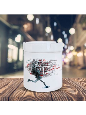 Yönünü Kaybetmiş Koşan Ayaklar Baskılı Küllük Kül Tablası 45023