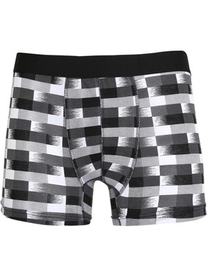 Moda Şahsenem Moda Erkek Penye Likralı Desenli Boxer Füme